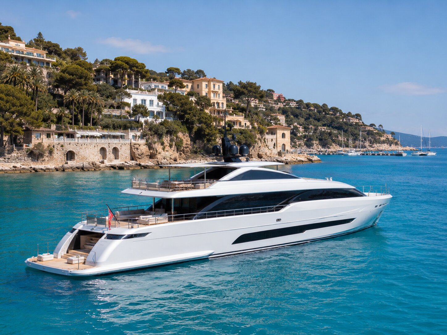 Yacht off the Monaco coast
